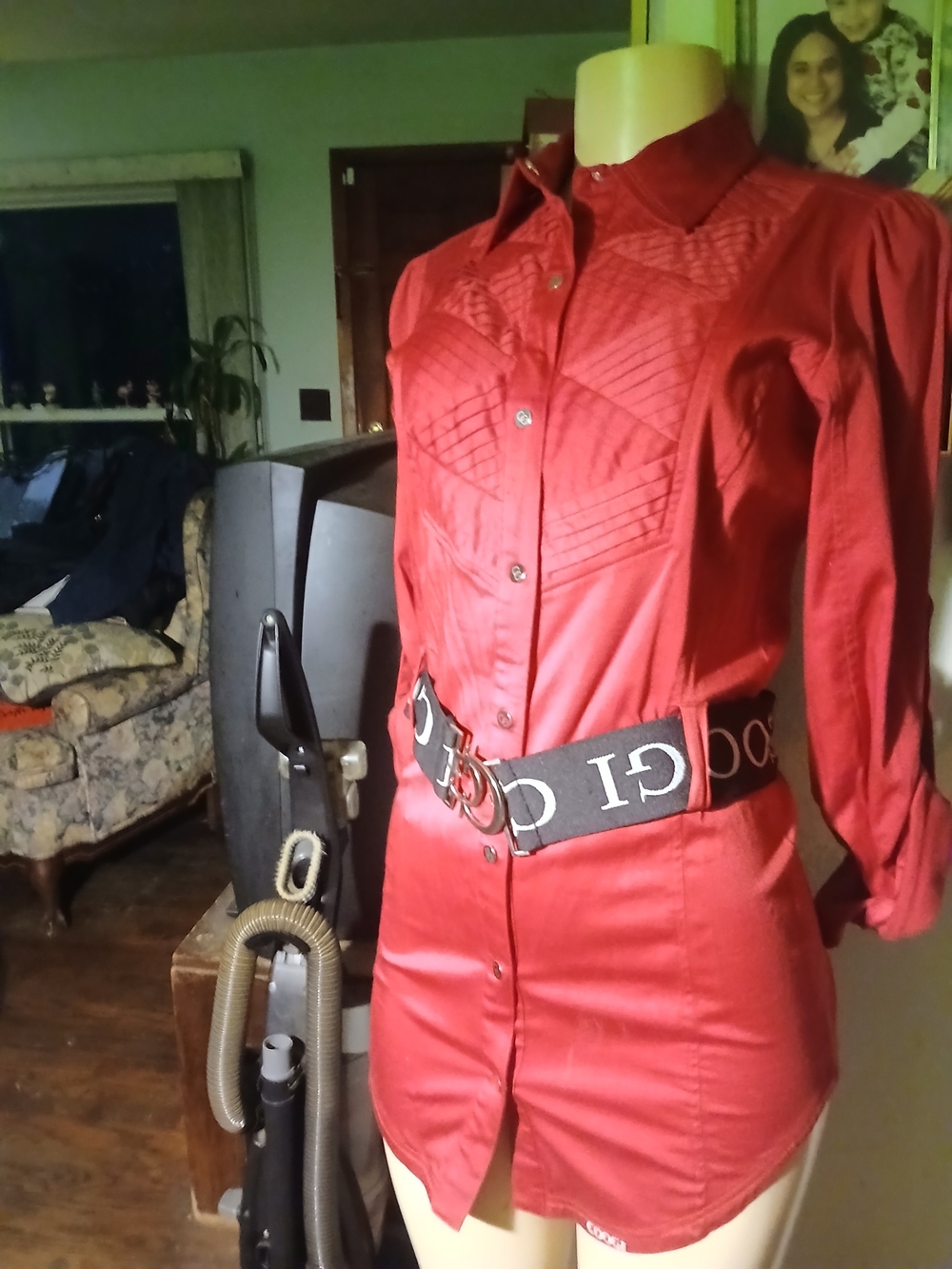 COOGI Red Button-Front Shirt Jacket - Picture 4 of 12